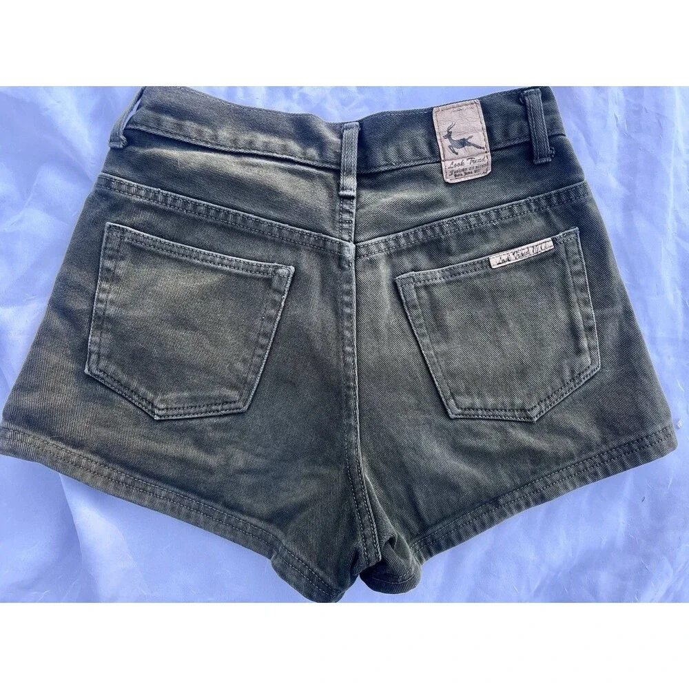 Vintage 1990s “ Look Trend 1977 “Olive Green Denim Shorts Long Lasting Material